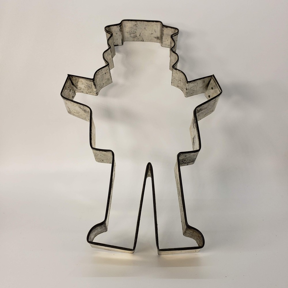 Vintage Extra Large 9” Tin Metal Cookie Cutter, Preacher Quaker Wearing a Hat